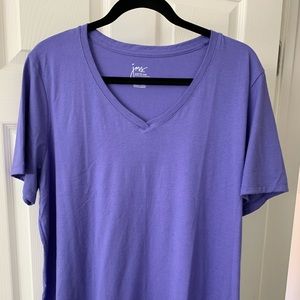 2-Just My Size T-shirts 2XPLUS V Neck Short SL NEW